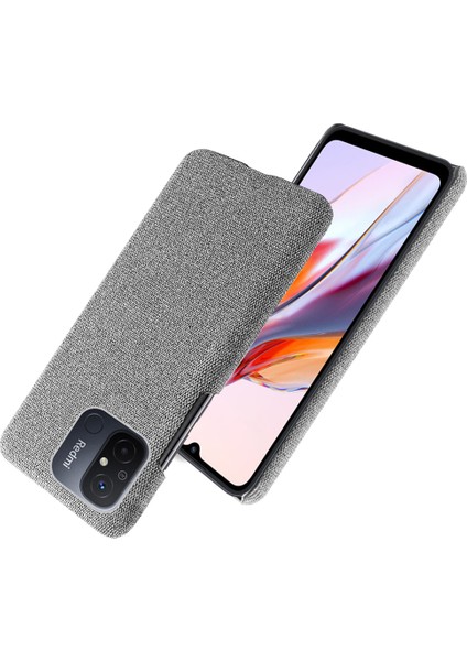 Xiaomi Redmi Için Cep Telefonu Kılıfı 12C 4g Düz Renk Kıç Çizgiye Karşı Koşu Sert Pc+Bez Telefon Geri Kapak Işık Gri (Yurt Dışından) indirimleri