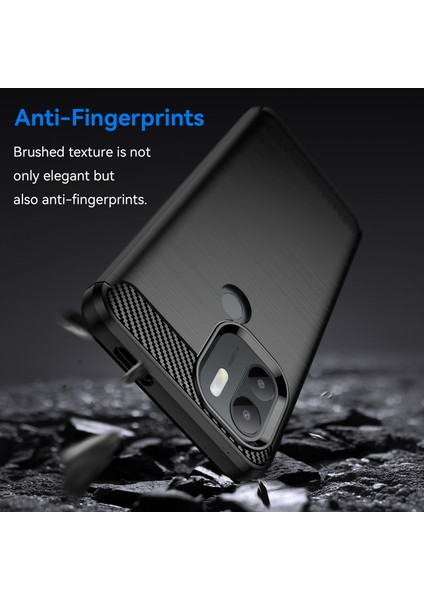 Xiaomi Redmi A1+ 4g/a2+ 4g/poco C50 4g Karbon Fiber Doku Anti-Drop Tpu Koruyucu Telefon Kapağı Fırçalanmış Cep Telefonu Kılıf (Yurt Dışından)