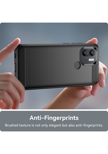 Xiaomi Redmi A1+ 4g/a2+ 4g/poco C50 4g Karbon Fiber Doku Anti-Drop Tpu Koruyucu Telefon Kapağı Fırçalanmış Cep Telefonu Kılıf (Yurt Dışından)