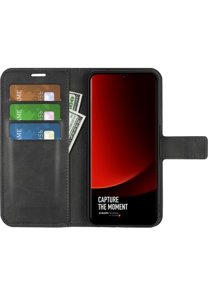 Xiaomi Için 13 Ultra Kare Manyetik Kapatma Buzağı Dokusu Stand Cüzdan Pu Deri Telefon Kılıf (Yurt Dışından) fiyatları