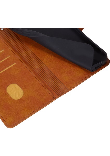 Xiaomi 13 Ultra Pu Deri Telefon Kılıf Buzağı Doku Cüzdan Stand Koruyucu Kapak-Khaki (Yurt Dışından) modelleri