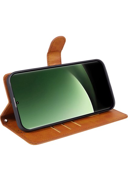 Xiaomi 13 Ultra Pu Deri Telefon Kılıf Buzağı Doku Cüzdan Stand Koruyucu Kapak-Khaki (Yurt Dışından) indirimleri