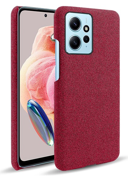 Xiaomi Redmi Için Cep Telefonu Kılıfı Not 12 4g, Çizgiye Dönüş Bez+Sert Pc Şok Geçirmez Telefon Kapak-Kırmızı (Yurt Dışından)