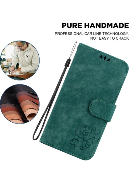 Xiaomi Poco X5 Pro 5g/redmi Note 12 Pro Hız 5g/not 12 Pro 5g, Stand Cüzdan Tiger Deseni Baskılı Pu Deri Cep Telefonu Kapak Yeşili (Yurt Dışından)