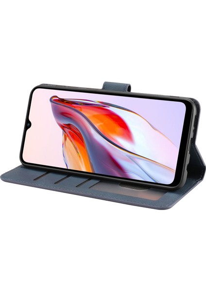 Xiaomi Redmi 12C 4g/poco C55 4g Pu Deri Telefon Kılıfı Kayış Mavisi ile Stand Cüzdan Kapağı (Yurt Dışından) fırsatları