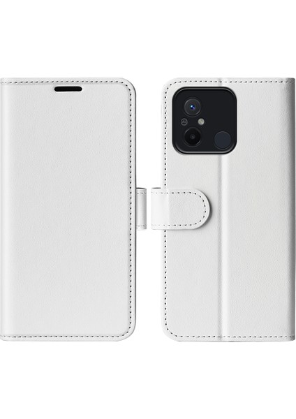 Xiaomi Için Redmi 12C 4g Anti-Fall Flip Telefon Kılıf Cüzdan Stand Çılgın At Doku Deri Koruyucu Kapak-Beyaz (Yurt Dışından)