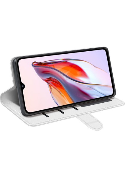 Xiaomi Için Redmi 12C 4g Anti-Fall Flip Telefon Kılıf Cüzdan Stand Çılgın At Doku Deri Koruyucu Kapak-Beyaz (Yurt Dışından) modelleri