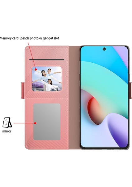 Xiaomi Için Redmi Not 12S 4g Pu Deri Stand Kılıf Kart Kartı Yuva Telefon Kapağı Ayna Işlevi Golü Altın (Yurt Dışından)