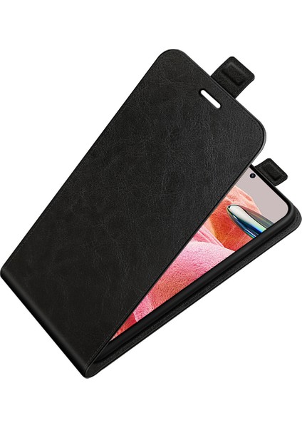 Xiaomi Için Redmi Not 12 4g Dikey Flip Telefon Kılıfı Çılgın At Doku Kartı Tutucu Pu Deri Koruyucu Kapak Black (Yurt Dışından) fırsatları