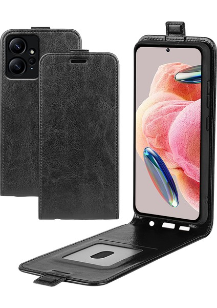 Xiaomi Için Redmi Not 12 4g Dikey Flip Telefon Kılıfı Çılgın At Doku Kartı Tutucu Pu Deri Koruyucu Kapak Black (Yurt Dışından) indirimleri