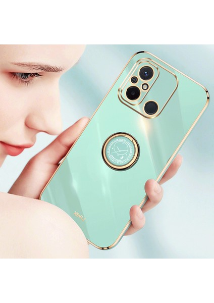 Xiaomi Redmi Için Xinli 12C 4g Yüzük Kickstand Telefon Koruyucu Kasa Elektrokaplama Altın Kenar Tpu Arka Kapak-Beyaz (Yurt Dışından) fiyatları