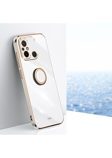 Xiaomi Redmi Için Xinli 12C 4g Yüzük Kickstand Telefon Koruyucu Kasa Elektrokaplama Altın Kenar Tpu Arka Kapak-Beyaz (Yurt Dışından) indirimleri