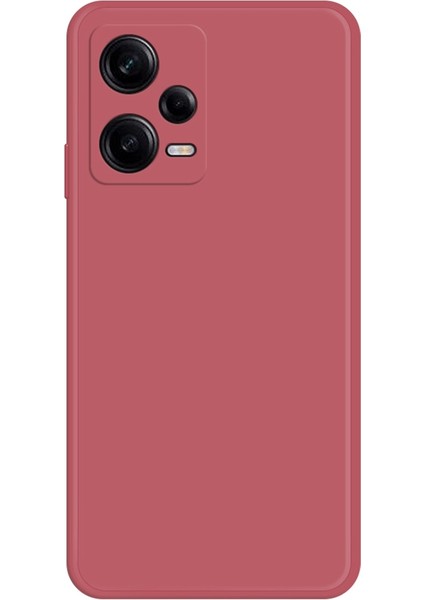 Xiaomi Redmi Için Note 12 Pro 5g Düz Kenarlı Ka Tpu Tpu Telefon Kılıfı Yumruğu Geçirmez Mikrofiber Astar Tasarımı Koruyucu Kapak-Kırmızı (Yurt Dışından)