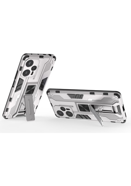Xiaomi Redmi Için Note 12 Turbo/poco F5 5g Kickstand Anti-Drop Telefon Kapağı Sabit Pc Yumuşak Tpu Case-Silver (Yurt Dışından) fiyatları