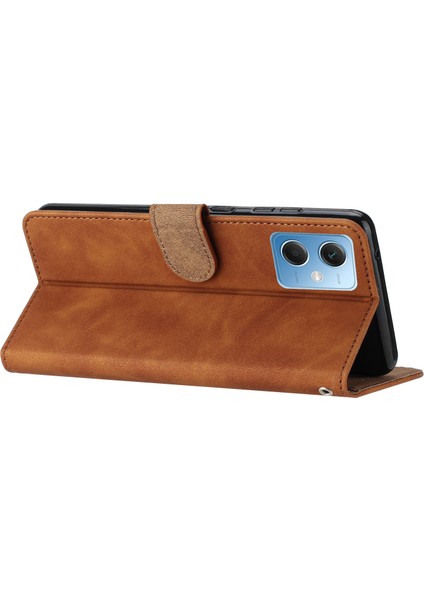 Xiaomi Için Poco X5 5g/redmi Note 12 5g (Çin)/(Hindistan)/(Global) Telefon Kılıfı Deri Deri Cüzdan Baskılı Kelebek Stand Kapak-Kahverengi (Yurt Dışından) indirimleri
