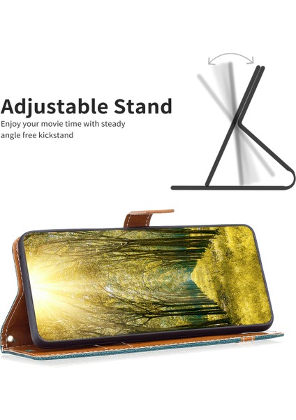 Xiaomi Için 13 Lite/civi 2 5g Kot Boya Pu Deri Cüzdan Kapağı Kapak Önleme Karşıtı Flip Standı Telefon Vaka-Yeşil (Yurt Dışından)