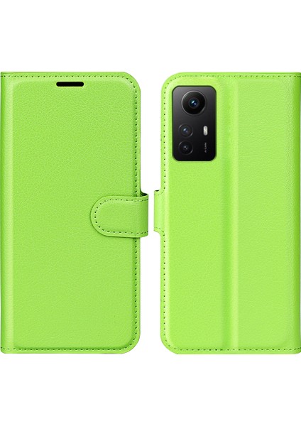 Xiaomi Için Redmi Note 12S 4g Litchi Doku Cüzdan Telefon Kapağı Standı Pu Dergi Kılıf Yeşil (Yurt Dışından)