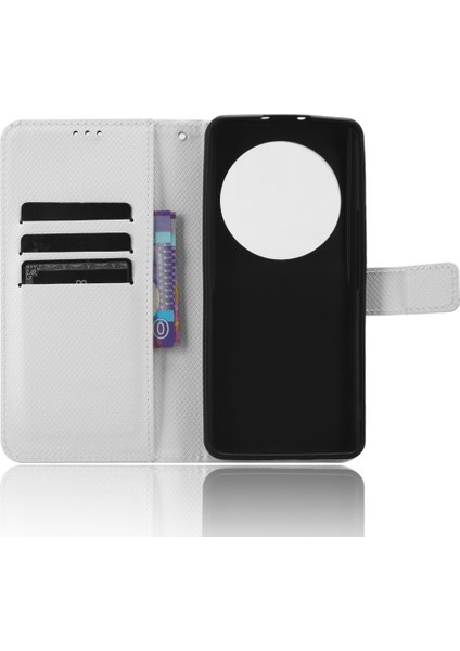 Xiaomi 13 Ultra Stand Cüzdan Telefon Kılıfı Pu Deri Elmas Doku Telefon Kapak-Beyaz (Yurt Dışından) fırsatları