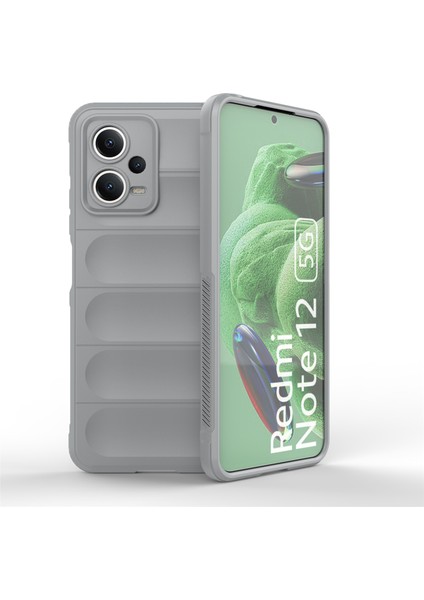 Xiaomi Redmi Için Note 12 5g (Hindistan)/poco X5 5g Yumuşak Tpu Çizgiye Karşı Çizgiye Karşı Çizelge Anti Kılıf Cep Telefonu Damla Damla Koşullu Kapak Işık Gri (Yurt Dışından)