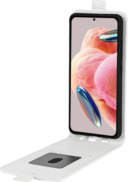 Xiaomi Için Redmi Not 12 4g Dikey Flip Telefon Kılıf Çılgın At Doku Kartı Tutucu Pu Deri Koruyucu Kapak-Beyaz (Yurt Dışından) modelleri