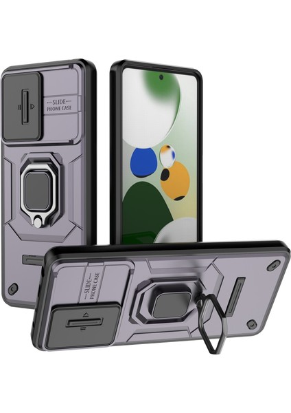 Xiaomi Redmi Için Kickstand Telefon Kılıfı Note 12 Pro 5g/note 12 Pro Speed ​​5g, Pc+Tpu Slayt Kamera Koruma Kapak Morası (Yurt Dışından)
