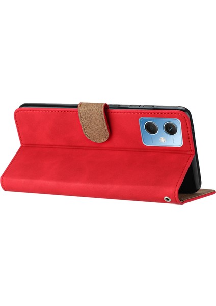 Xiaomi Için Poco X5 5g/redmi Note 12 5g (Çin)/(Hindistan)/(Global) Telefon Kılıfı Deri Deri Cüzdan Baskılı Kelebek Stand Kapak Kırmızı (Yurt Dışından) indirimleri