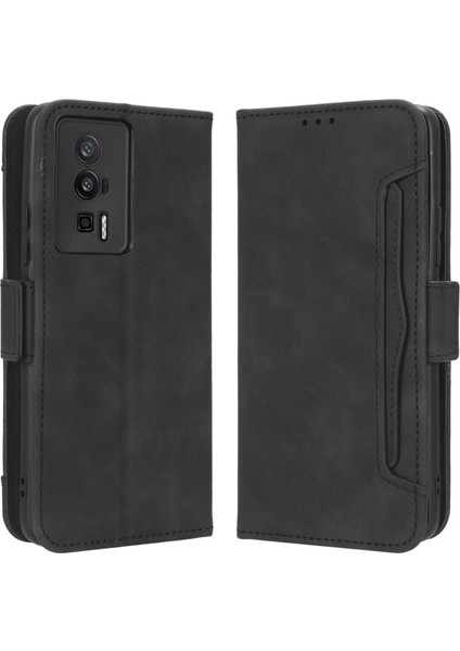 Xiaomi Için Telefon Cüzdan Kapağı Poco F5 Pro 5g/redmi K60 Pro 5G/K60 5G/K60 Şampiyon Edition Pu Pu Deri Çoklu Kart Yuvaları Stand Telefon Kılıfı Black (Yurt Dışından)