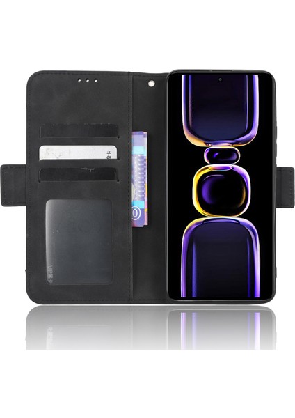 Xiaomi Için Telefon Cüzdan Kapağı Poco F5 Pro 5g/redmi K60 Pro 5G/K60 5G/K60 Şampiyon Edition Pu Pu Deri Çoklu Kart Yuvaları Stand Telefon Kılıfı Black (Yurt Dışından) modelleri