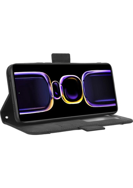 Xiaomi Için Telefon Cüzdan Kapağı Poco F5 Pro 5g/redmi K60 Pro 5G/K60 5G/K60 Şampiyon Edition Pu Pu Deri Çoklu Kart Yuvaları Stand Telefon Kılıfı Black (Yurt Dışından) fırsatları