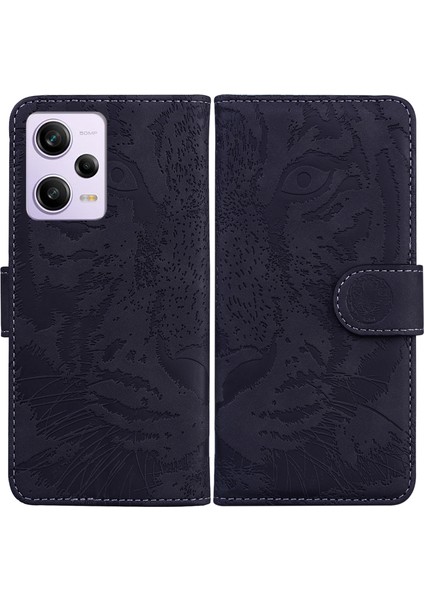 Xiaomi Redmi Için Deri Telefon Kılıfı Not 12 Pro 5g/not 12 Pro Speed ​​5g/poco X5 Pro 5g, Stand Tiger Deseni Baskılı Cüzdan Black (Yurt Dışından)