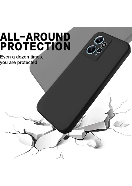 Xiaomi Redmi Için Telefon Kılıfı Not 12 4g, Sıvı Silikon Yumuşak Astar Damla Geçirmez Kapak Kayış-Black (Yurt Dışından) modelleri