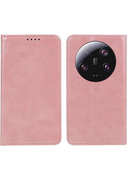 Xiaomi Için 13 Ultra Etkiye Dayanıklı Pu Deri Stand Kılıfı Cüzdan Buzağı Dokusu Cep Telefonu Kapak Çizgi Altın (Yurt Dışından)