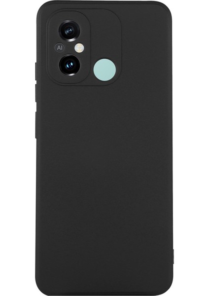 Xiaomi Poco C55 4g/redmı 12C 4g Sıvı Silikon Kılıf Düz Kenar Kamera Koruma Telefon Kapak Black (Yurt Dışından)