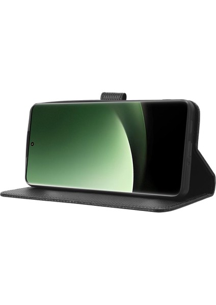 Xiaomi Için 13 Ultra Stand Cüzdan Telefon Kılıfı Pu Deri Elmas Doku Telefon Kapak Black (Yurt Dışından) modelleri