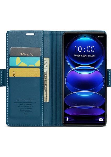 Xiaomi Poco X5 Pro 5g/redmi Için Note 12 Pro Speed ​​5g/not 12 Pro 5g Rfıd Engelleme Cüzdan Kılıfı Deri Deri Flip Stand Telefon Kapak Blue (Yurt Dışından) fiyatları