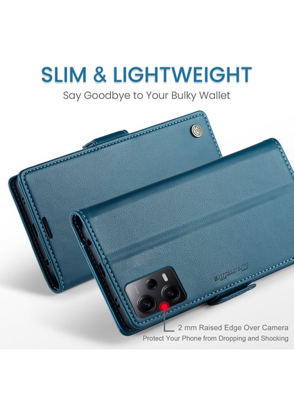 Xiaomi Poco X5 Pro 5g/redmi Için Note 12 Pro Speed ​​5g/not 12 Pro 5g Rfıd Engelleme Cüzdan Kılıfı Deri Deri Flip Stand Telefon Kapak Blue (Yurt Dışından) indirimleri