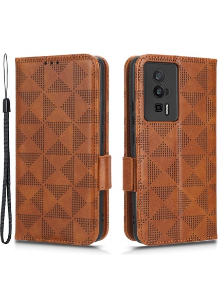 Xiaomi Poco F5 Pro 5g/redmi K60 Pro 5G/K60 5g Pu Deri Telefon Kapak Stand Stand Cüzdanı Baskı Baskı-Kahverengi (Yurt Dışından) fiyatları