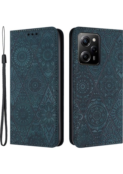 Xiaomi Redmi Için Note 12 Pro 5g/12 Pro Speed ​​5g/poco X5 Pro 5g Baskılı Pu Deri Telefon Kılıfı Stand Kapak Mavisi (Yurt Dışından)