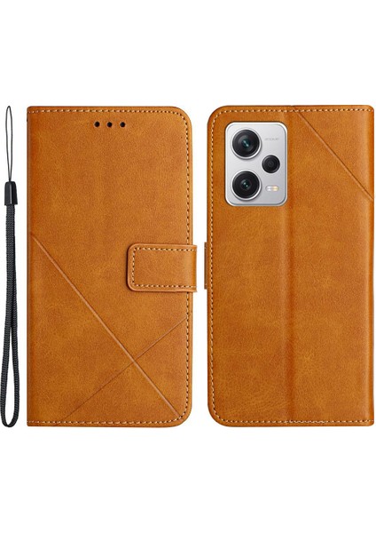 Xiaomi Poco X5 Pro 5g/redmi Için Deri Telefon Kapağı Note 12 Pro Speed ​​5g/note 12 Pro 5g-Sarı (Yurt Dışından)