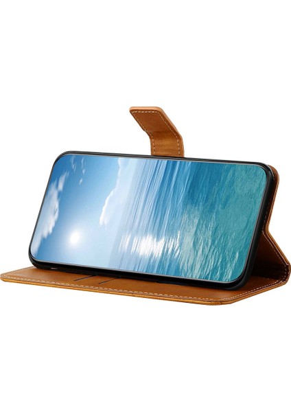 Xiaomi Poco X5 Pro 5g/redmi Için Deri Telefon Kapağı Note 12 Pro Speed ​​5g/note 12 Pro 5g-Sarı (Yurt Dışından)