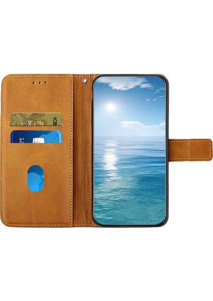 Xiaomi Poco X5 Pro 5g/redmi Için Deri Telefon Kapağı Note 12 Pro Speed ​​5g/note 12 Pro 5g-Sarı (Yurt Dışından)