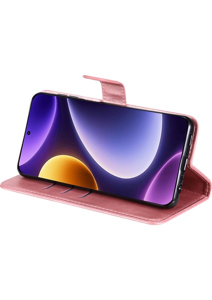 Xiaomi Için Redmi Note 12 Turbo/poco F5 5g Buzağı Doku Telefon Kılıfı Stand Fermuarı Cep Cüzdanı Kapak Pembe (Yurt Dışından) fırsatları