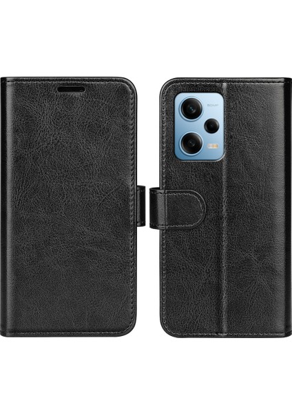 Xiaomi Redmi Için Note 12 Pro 5g/note 12 Pro Speed ​​5g/poco X5 Pro 5g Deri Cüzdan Kılıf Çılgın At Doku Standı Kapak Black (Yurt Dışından)