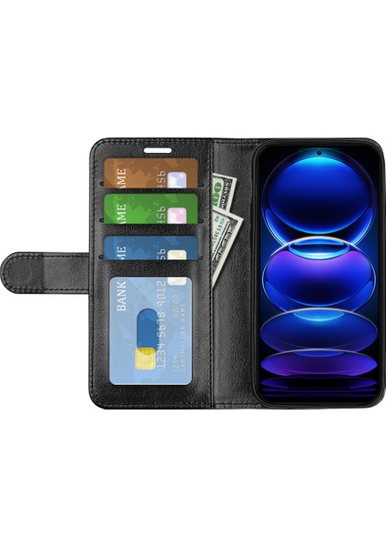 Xiaomi Redmi Için Note 12 Pro 5g/note 12 Pro Speed ​​5g/poco X5 Pro 5g Deri Cüzdan Kılıf Çılgın At Doku Standı Kapak Black (Yurt Dışından) fiyatları