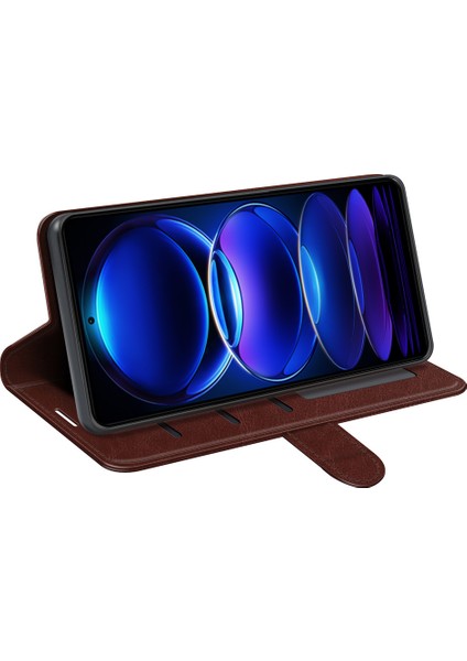 Xiaomi Redmi Için Note 12 Pro 5g/note 12 Pro Speed ​​5g/poco X5 Pro 5g Deri Cüzdan Kılıf Çılgın At Doku Standı Kapak-Kahverengi (Yurt Dışından) modelleri
