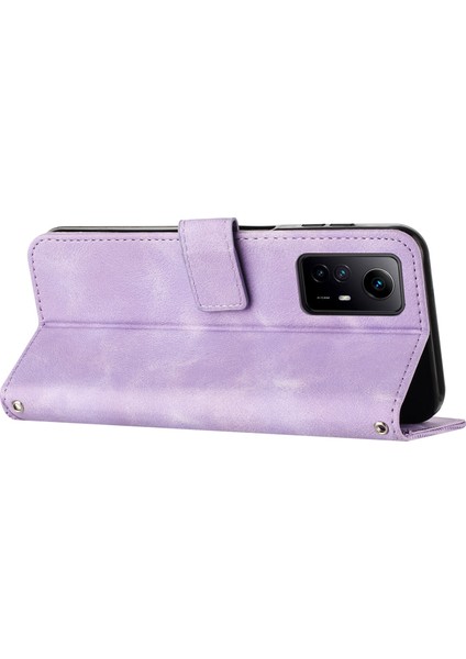 Üçgen Xiaomi Redmi Için Deri Kapağı Not 12S 4g Çizgi Anti-Çizelge Cüzdan Stand Telefon Kılıfı Strap-Purple (Yurt Dışından) indirimleri