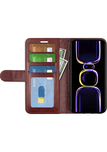 Xiaomi Poco F5 Pro 5g/redmi K60 Pro 5G/K60 5g, Çılgın At Dokusu Çekmeye Dayanıklı Deri Cüzdan Stand-Brown Için Cep Telefonu Kapağı (Yurt Dışından) fiyatları