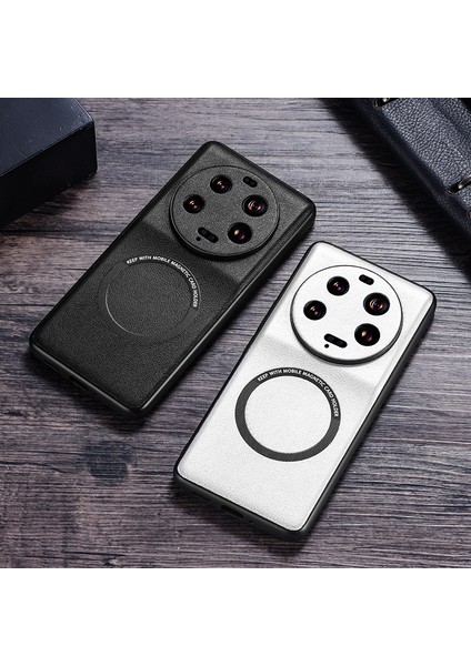Xiaomi 13 Ultra Manyetik Kasa Magsafe Pu Deri Kaplamalı Pc+Tpu Telefon Kapak-Beyaz (Yurt Dışından) fiyatları