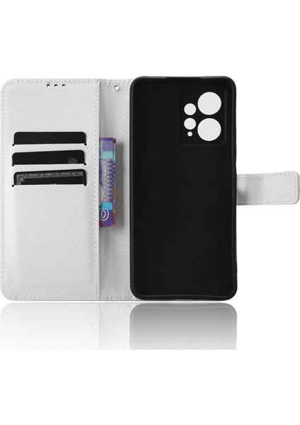 Xiaomi Için Redmi Not 12 4g Cep Telefon Kılıfı Pu Deri Elmas Doku Cüzdan Stand Kapak-Beyaz (Yurt Dışından) fırsatları