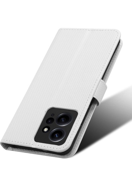 Xiaomi Için Redmi Not 12 4g Cep Telefon Kılıfı Pu Deri Elmas Doku Cüzdan Stand Kapak-Beyaz (Yurt Dışından) indirimleri